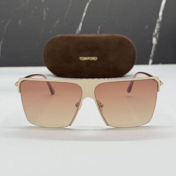 NEW TOM FORD SOFI TF840 28T SUNGLASSES WOMEN ROSE GOLD SQUARE EYEWEAR FT0840/S - Picture 2 of 12
